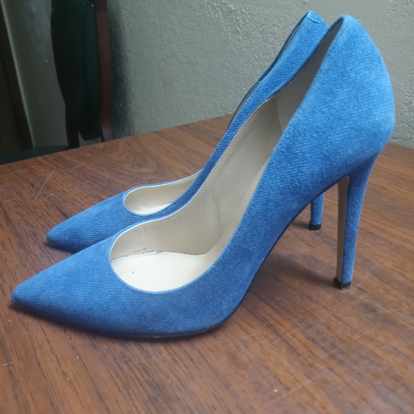 Diane von Furstenberg, Blue high heels, size 8B - Picture 2 of 9